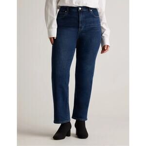Quince Stretch High Rise Straight Jeans Dark Wash Women’s 30 Casual Closet Basic